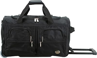 Rockland Rolling Duffel Bag, Black, 22"