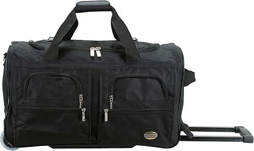 Valija de viaje con ruedas de 22 pulgadas de Rockland Negro PRD322-BLACK