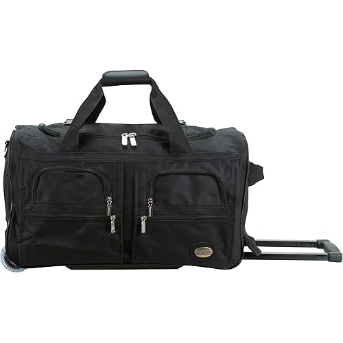 Rockland Rolling Duffel Bag, Black, 22"