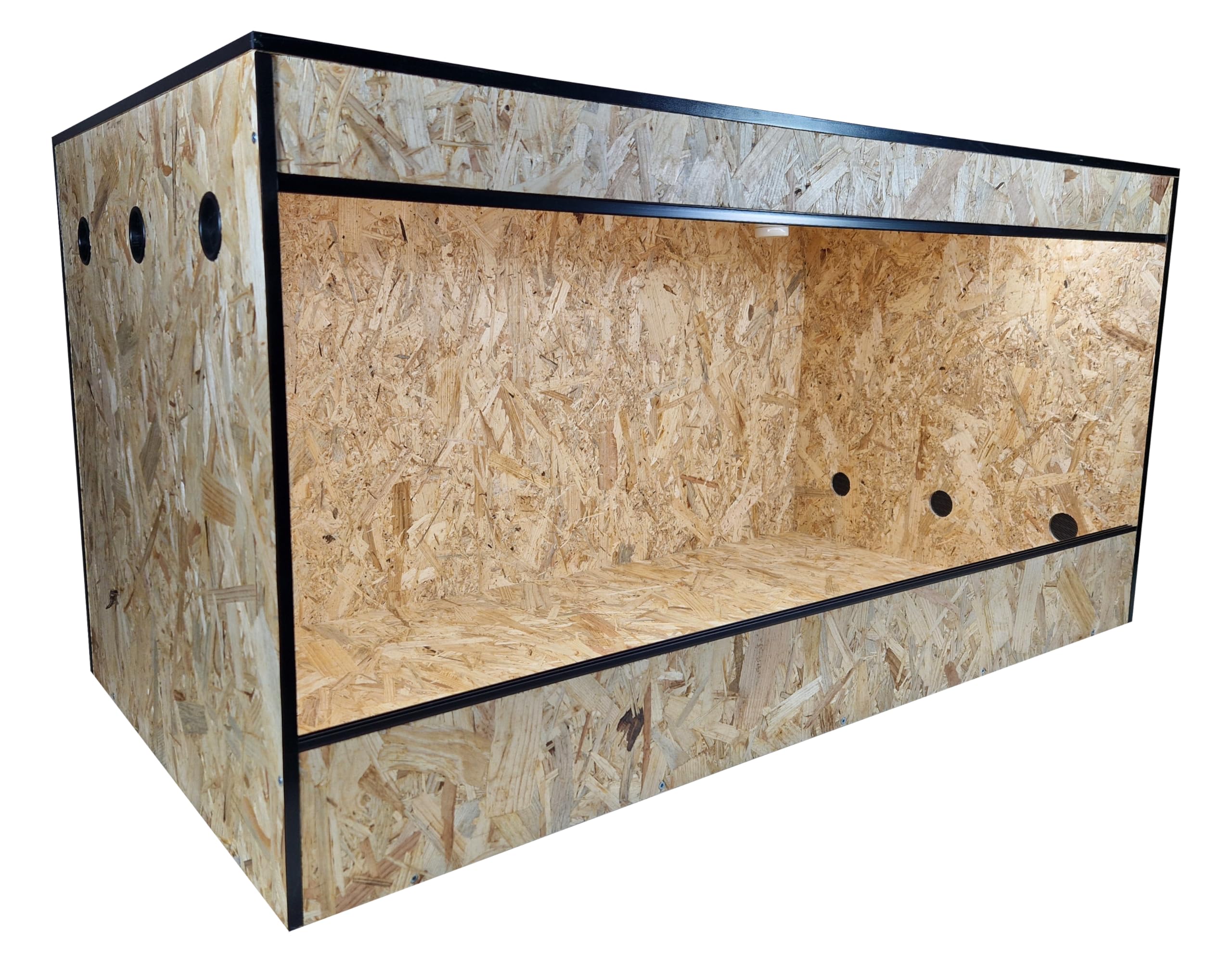 RepCage 120x60x60 OSB Terrarium, Seitenbelüftung, Schwarze ABS-Kanten