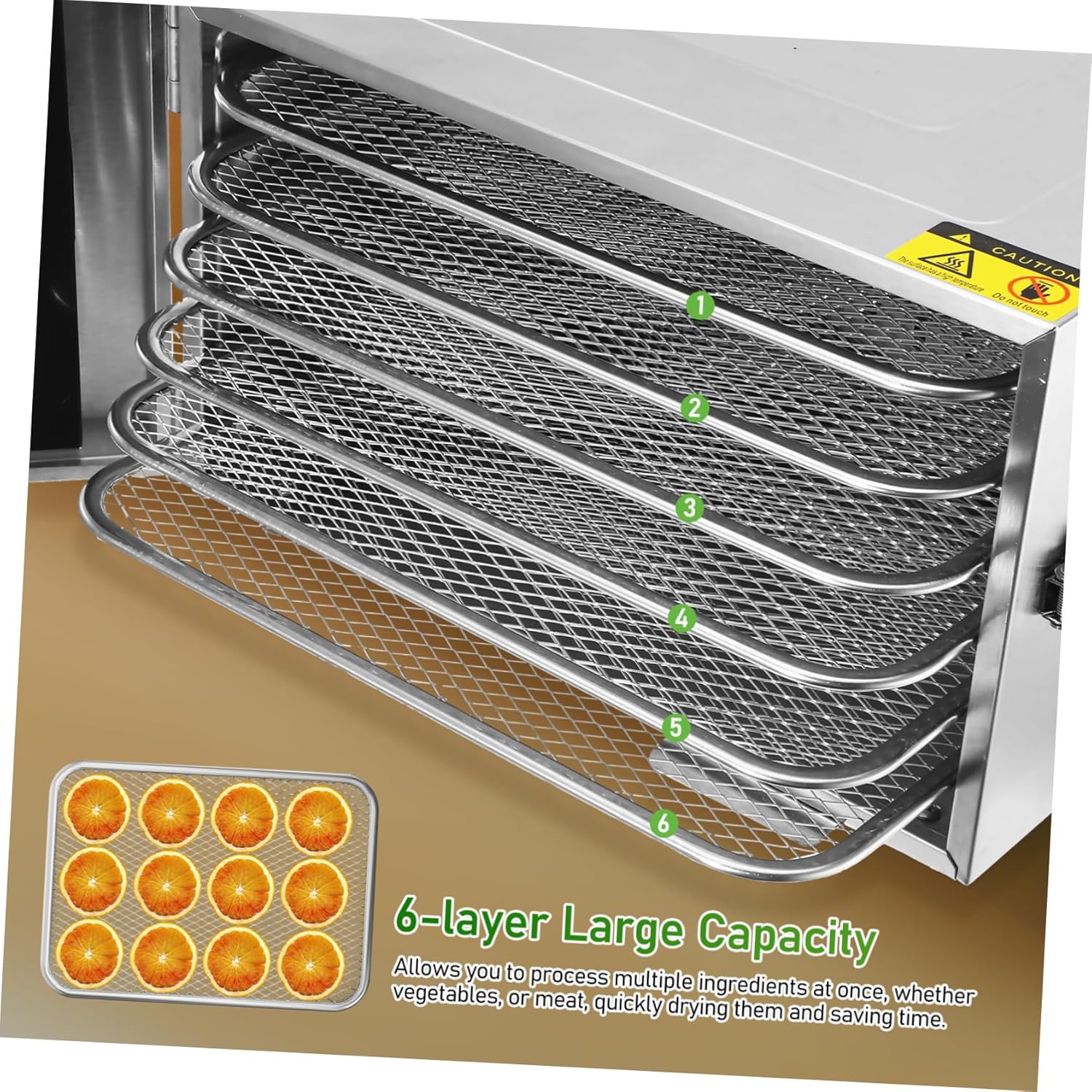 Ciieeo Stainless Steel Food Dehydrator for Home Dryer for Jerky Fruits Vegetables Intelligent Temperature Control Low Noise Operation for Homemade Pet Treats