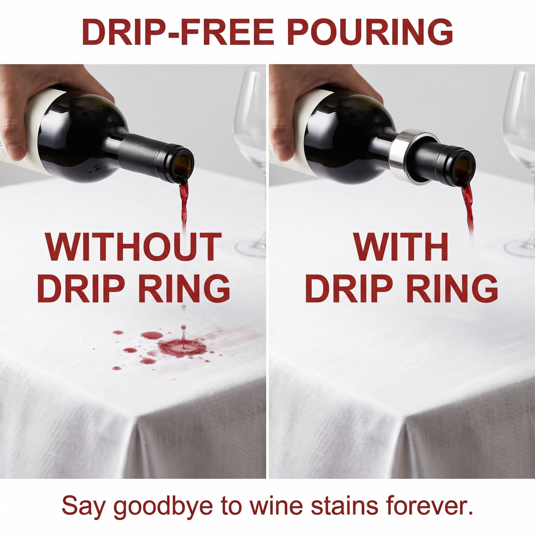 Set de 4 Piezas Cortador de Cápsulas de Vino y Anillos Antigoteo, Accesorios de Vino Profesionales para Quitar el Papel de Aluminio de Botellas, Corta Cápsulas Ergonómico y Duradero, Negro