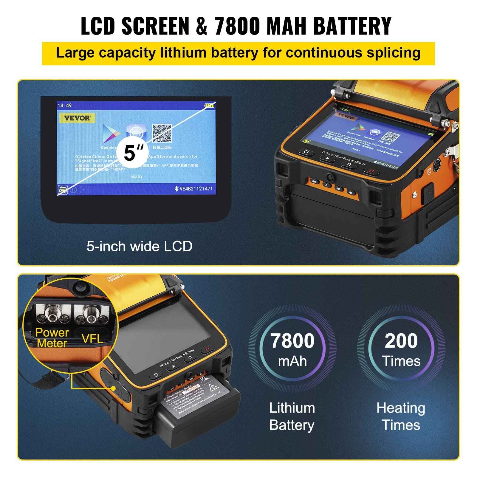Elfcam® - Glasfaser Spleißgerät Ai9 Kit, Automatisches Fusionsspleißgerät, Herz mit Herz, 6 Motoren, Beleuchtung & Integriertes Fotometer, Glasfaser-Schweißgerät, Touchscreen für FTTH & FTTx