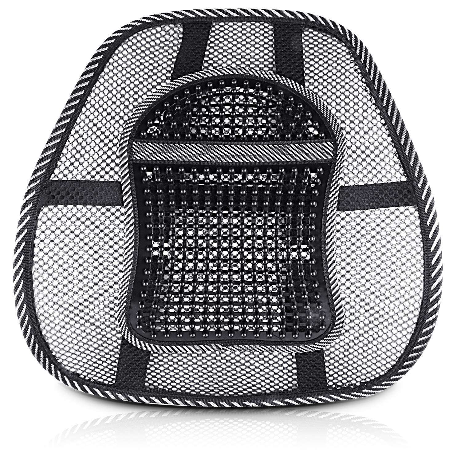 Back Support Cushion, Air Flow Mesh Back Cushion Lumbar Support for for Car Home Office Chair, Chair Back Lumbar Support Cushion Relieve Back Sciatica and Tailbone Pain (Black -1)