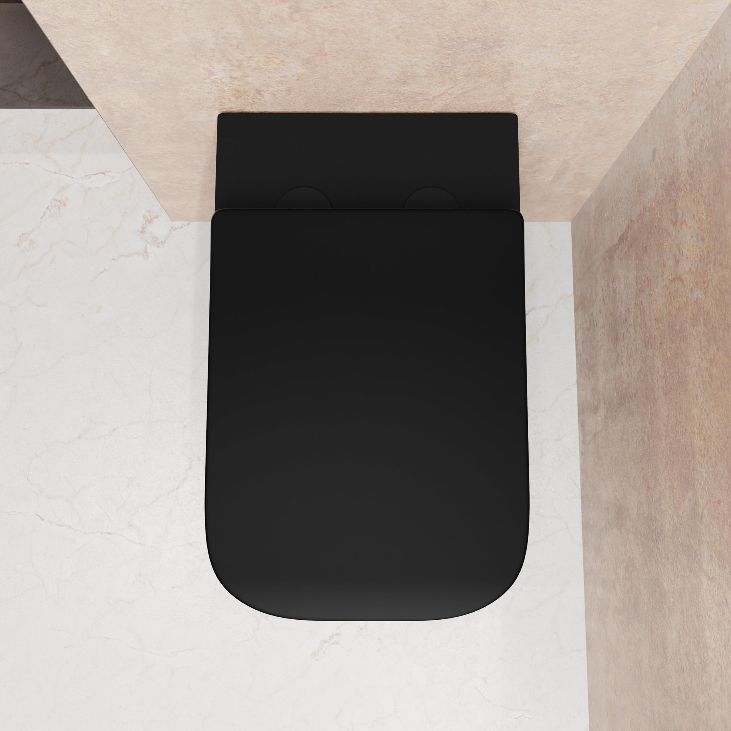 Sanitaires en céramique filomure noir mat cuve sans bordure bidet siège soft-close fermeture lente modèle Londra