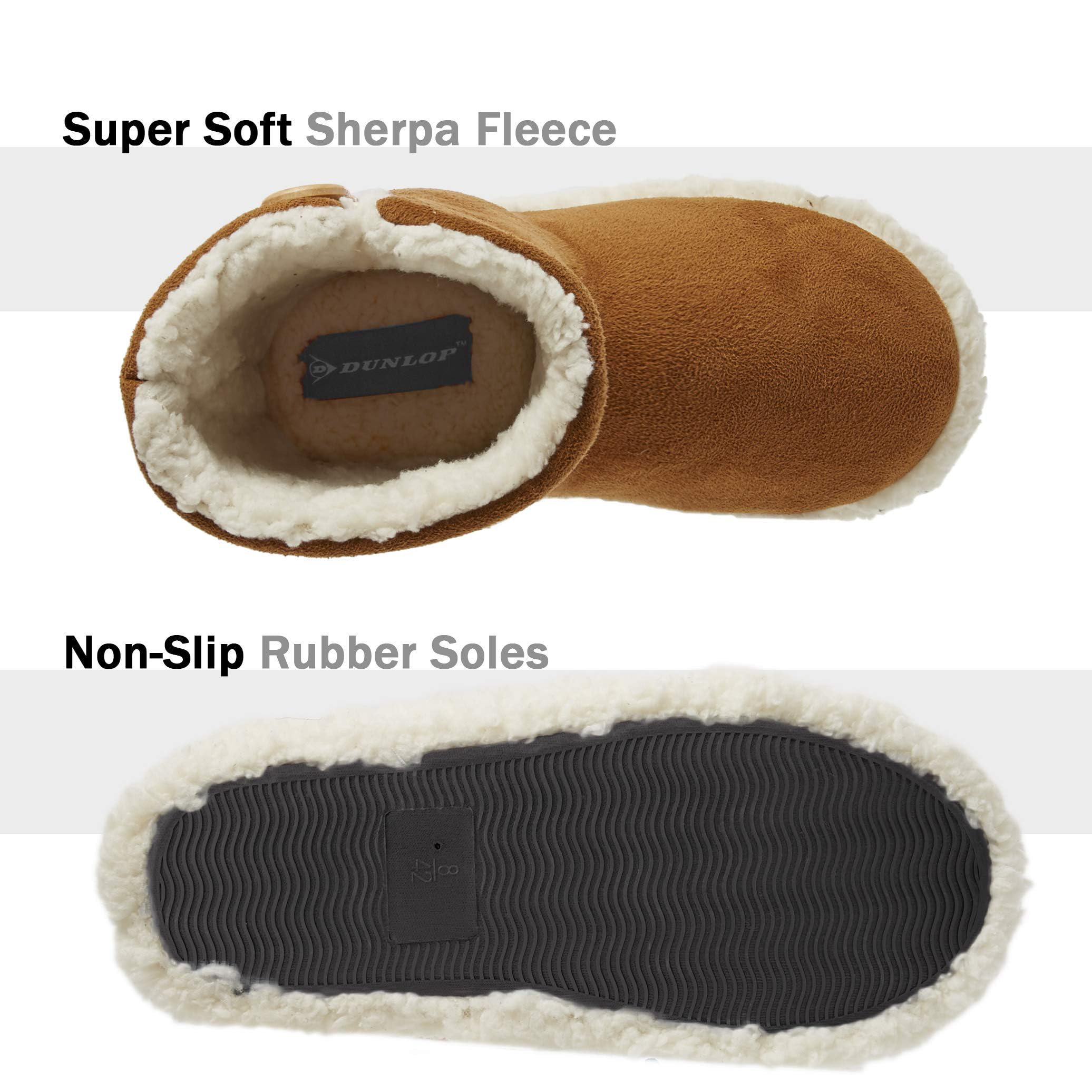 DUNLOP Pantofole Uomo a Stivaletto Invernali Peluche da Casa Ciabatte Memory Foam Antiscivolo 41-46