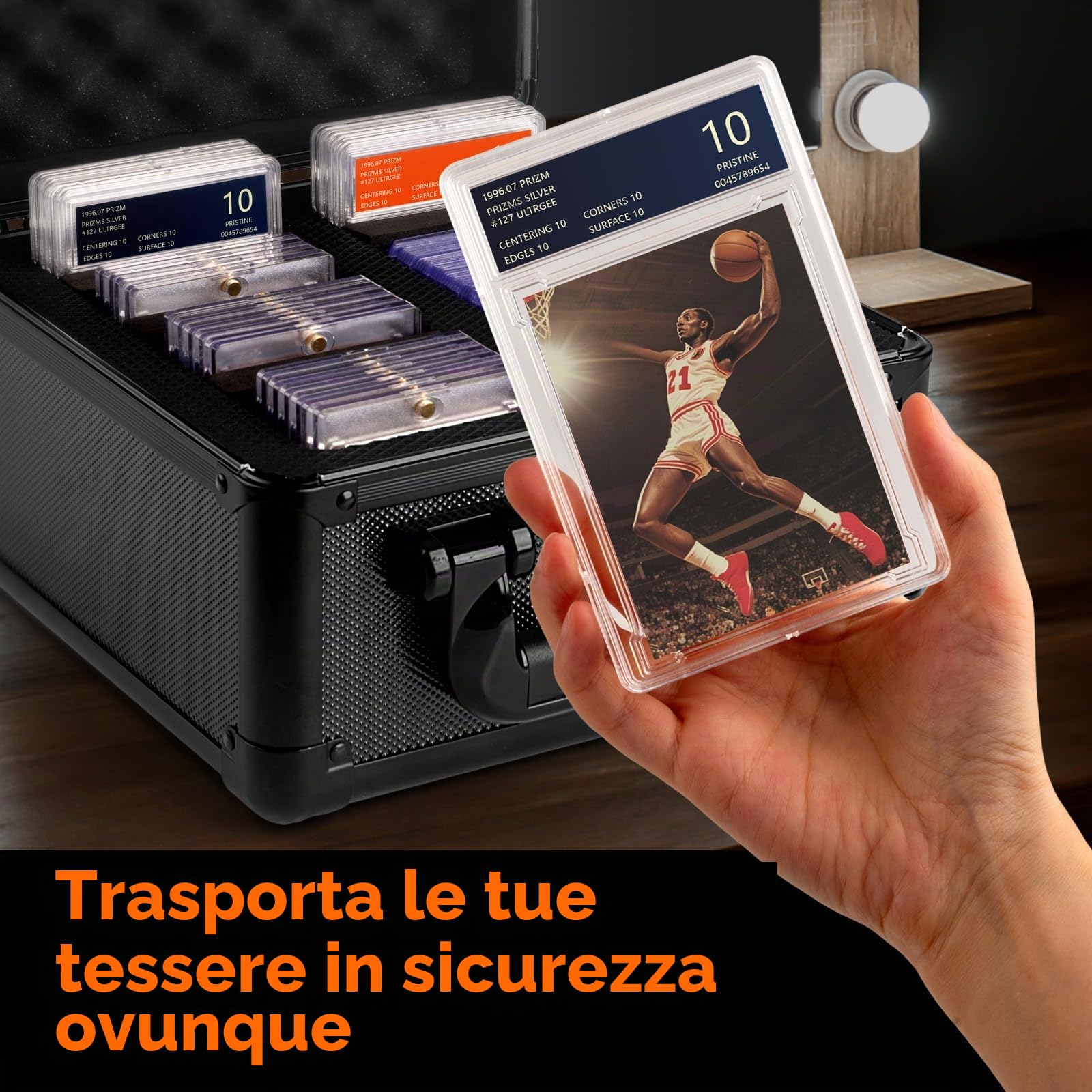 JoyHood Scatola Portaoggetti per Carte di Credito con Caricamento Superiore, Porta carte PSA per Carte Collezionabili e Carte Sportive