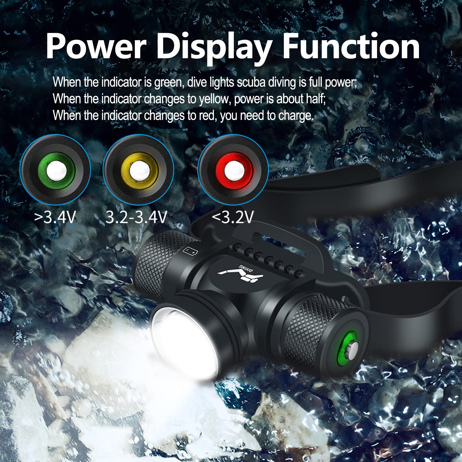 Snapklik.com : Scuba Diving Headlamp Professional LED Dive Light ...