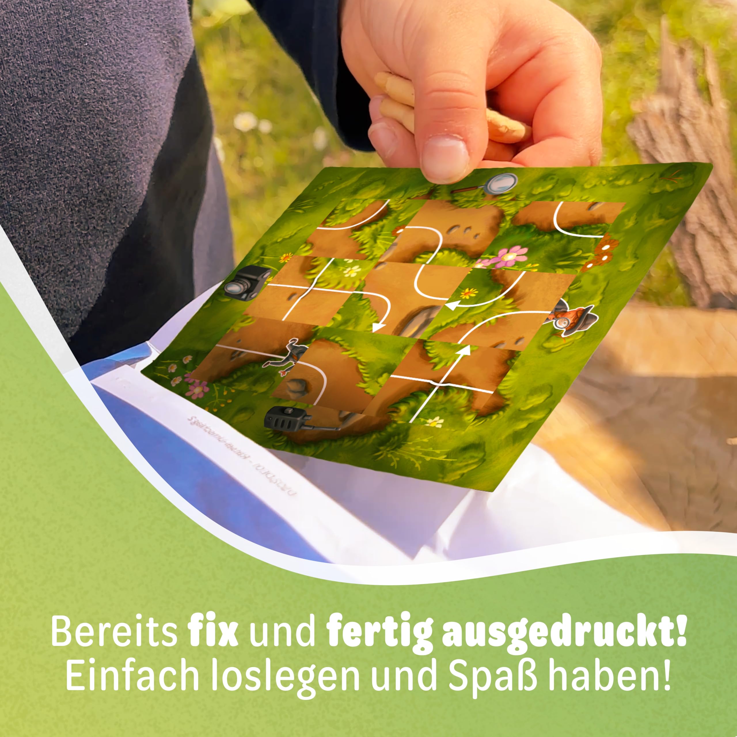 Schnitzeljagd Spiel für 1 bis 7 Kinder von 5 bis 7 Jahren – Komplettset - Kindergeburtstag Spiele - Schnitzeljagd Kinder - Detektive auf geheimer Spur