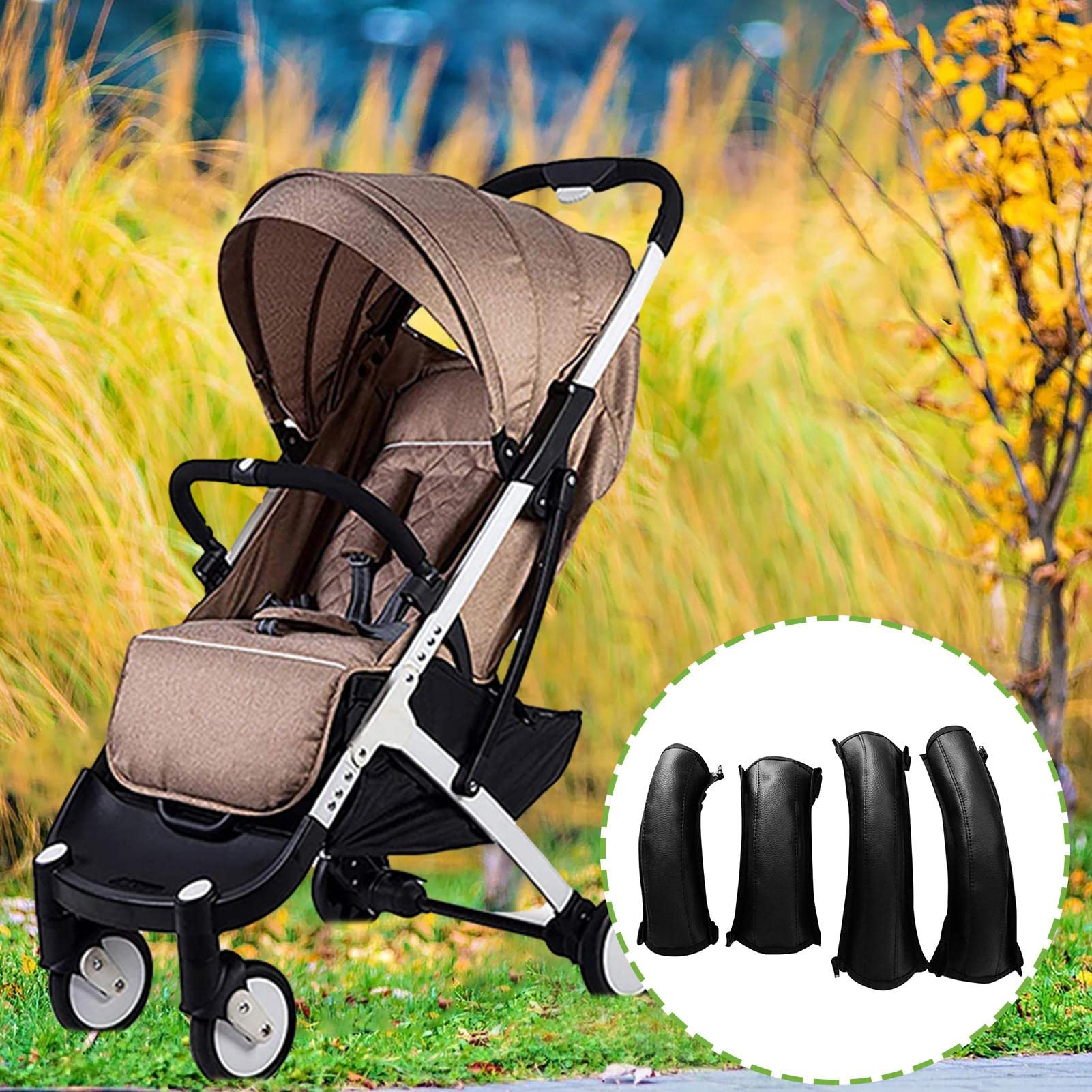 Coprimanubrio Passeggino In Pelle PU Oshhni - Impermeabile, Con Cerniera, Marrone - Foto 3