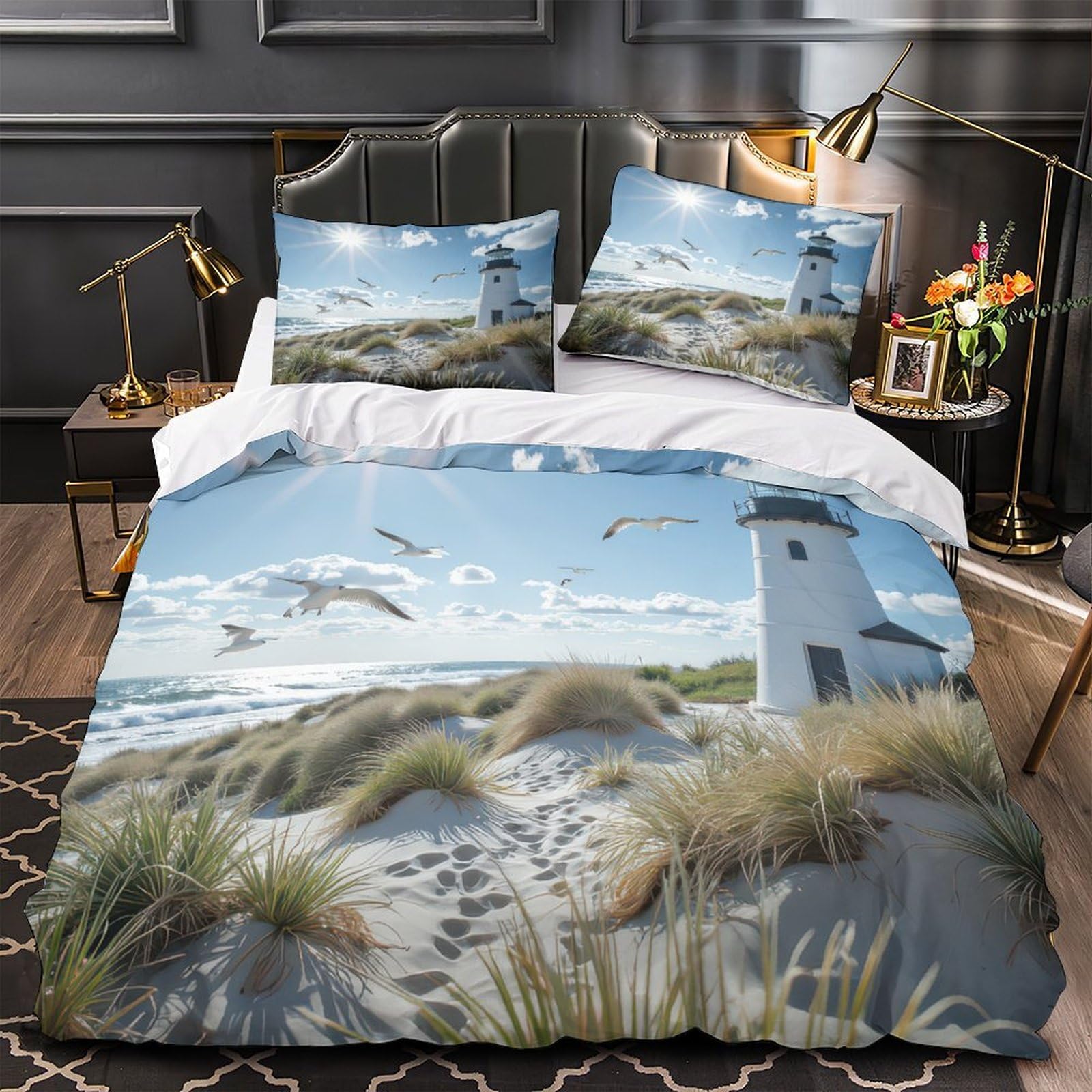 Housse de couette design oriental pour chambre zen et moderne 260x220