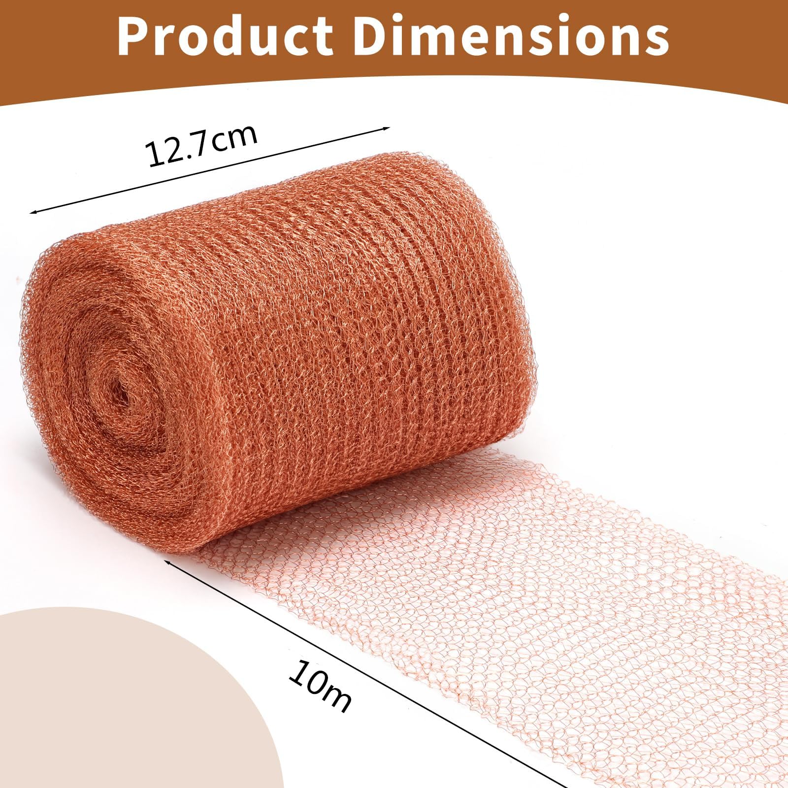 Copper Mesh Slug Repellent, 6 Meter / 10 Meter Pure Copper Rodent Pest Control Mesh, Durable & Pet Safe Garden Protector - Image 2