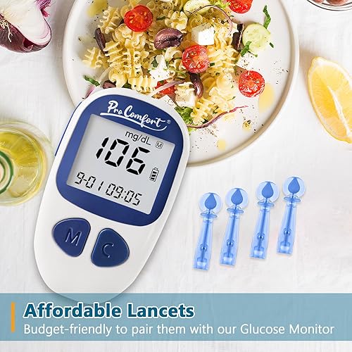 Miniatura 4 de Lancetas con tapa giratoria para dispositivos de punción, 110 unidades, lancetas de calibre 30 para prueba de azúcar en la sangre, lancetas