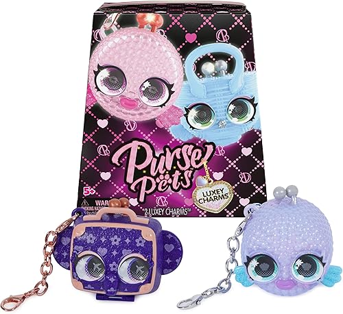 Purse Pets Luxey Charms, paquete de 2 dijes coleccionables para bolso de hombro y bolso de hombro (los estilos pueden variar), caja ciega, cesta de
