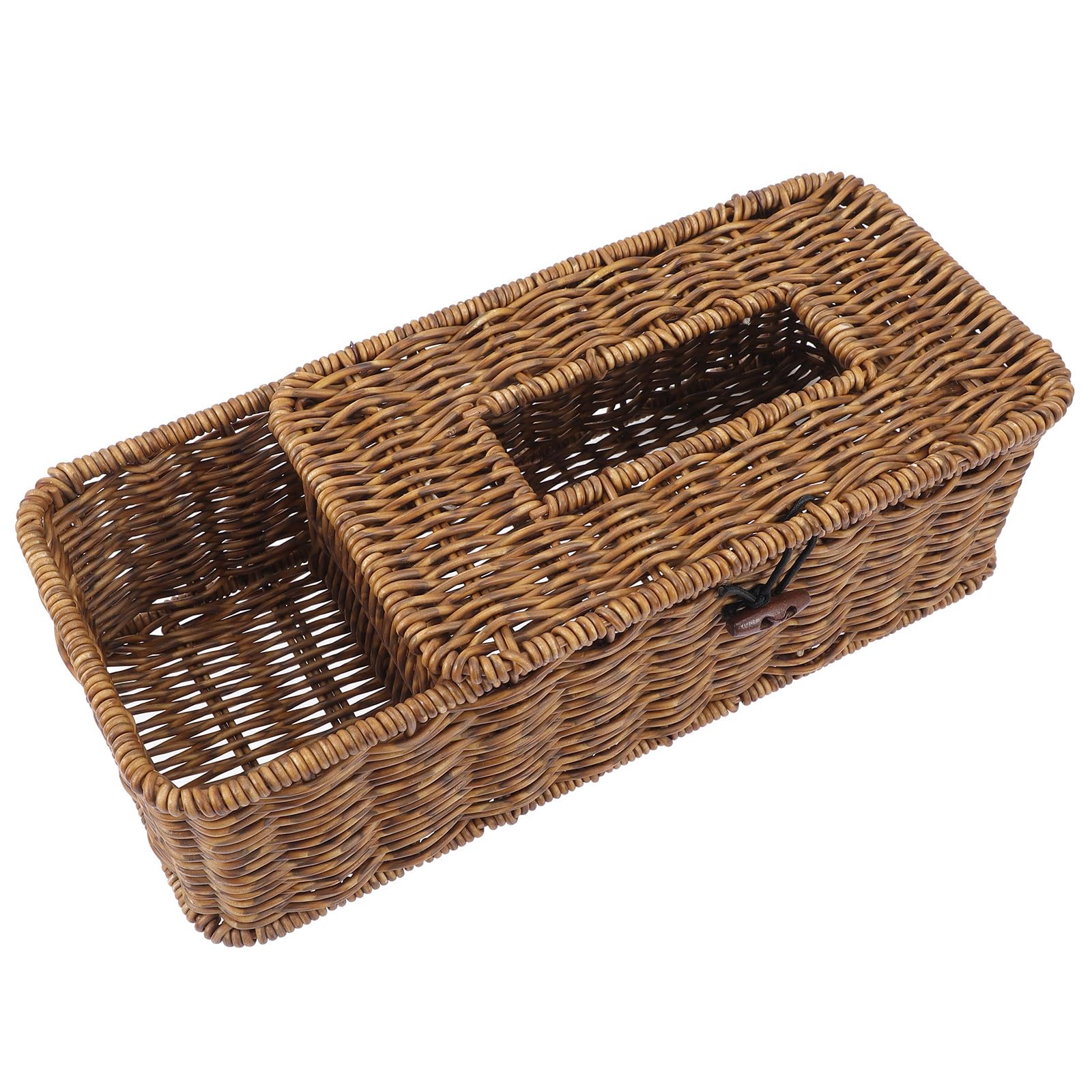 Boîte à mouchoirs rotin synthétique grosse taille foncée