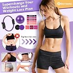 Alerrawia Pilates Ring Set Exercise Equipment with Exercise Bands Resistance Bands Set, Pilates Ball, Sliding Disks – Workout Equipment Home Gym Includes Complete Fitness Poster