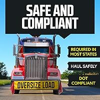 Vista 5 de Cartel de carga de gran tamaño para camiones de DC Cargo – Paquete de 2 letreros de carga ancha de grado profesional para transporte seguro