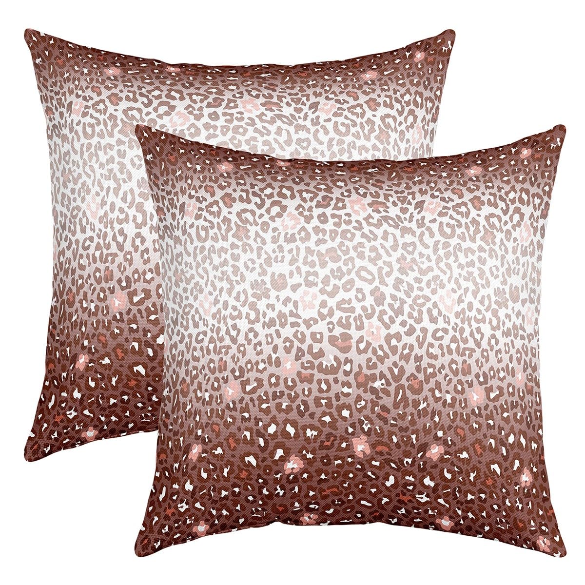 Set Di 2 Federe Per Cuscino 50x76 Cm Con Stampa Leopardata - Federe Queen Size Con Cerniera Per Divano E Letto