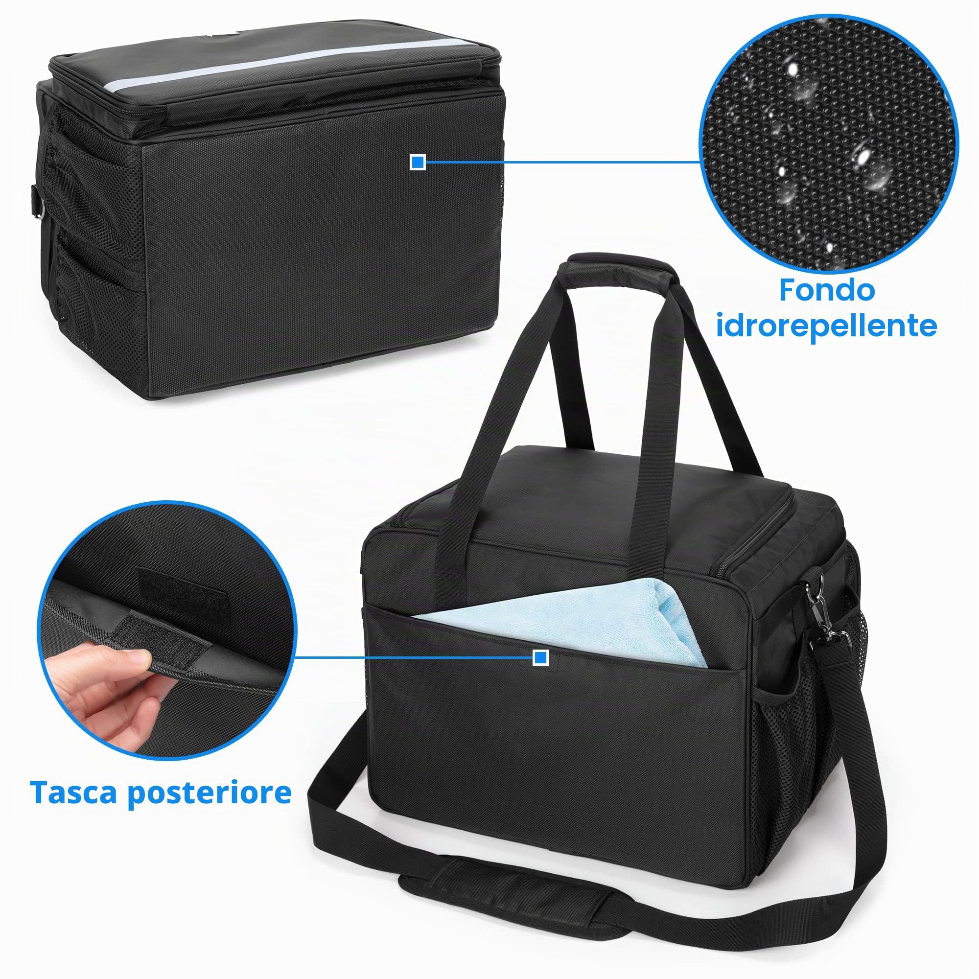 samdew Borsa Capiente per Detailing, Solo Borsa | Organizer Portatile per Prodotti e Attrezzature da Detailing e Lavaggio Auto (Flaconi, Utensili, Lucidatrice)