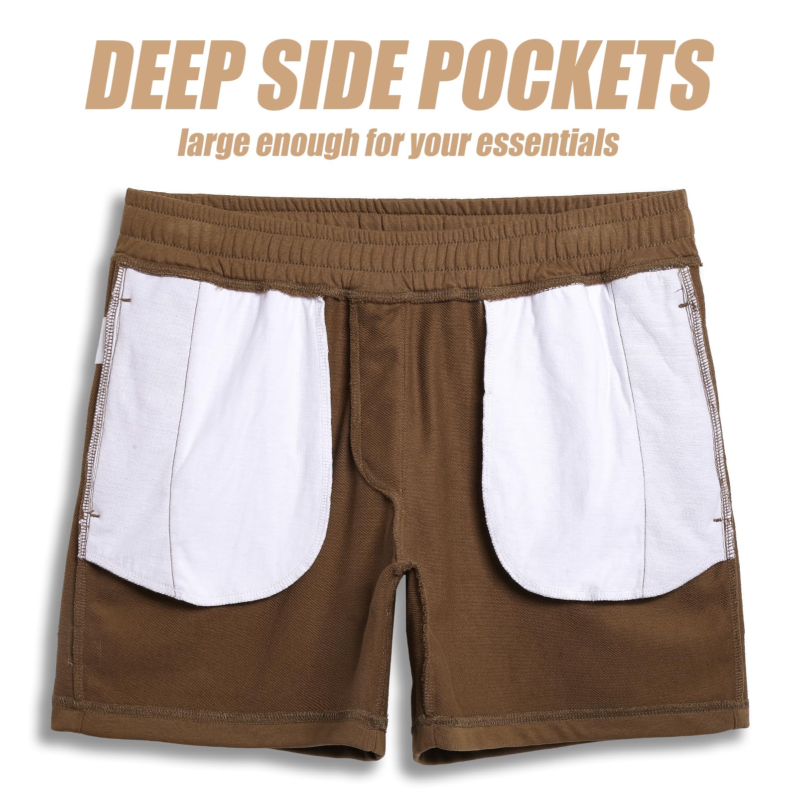 maamgic Pantalones cortos deportivos de gimnasio para hombre, 14 cm, cintura elástica, estilo casual, con bolsillo, pantalones cortos de entrenamiento para hombre