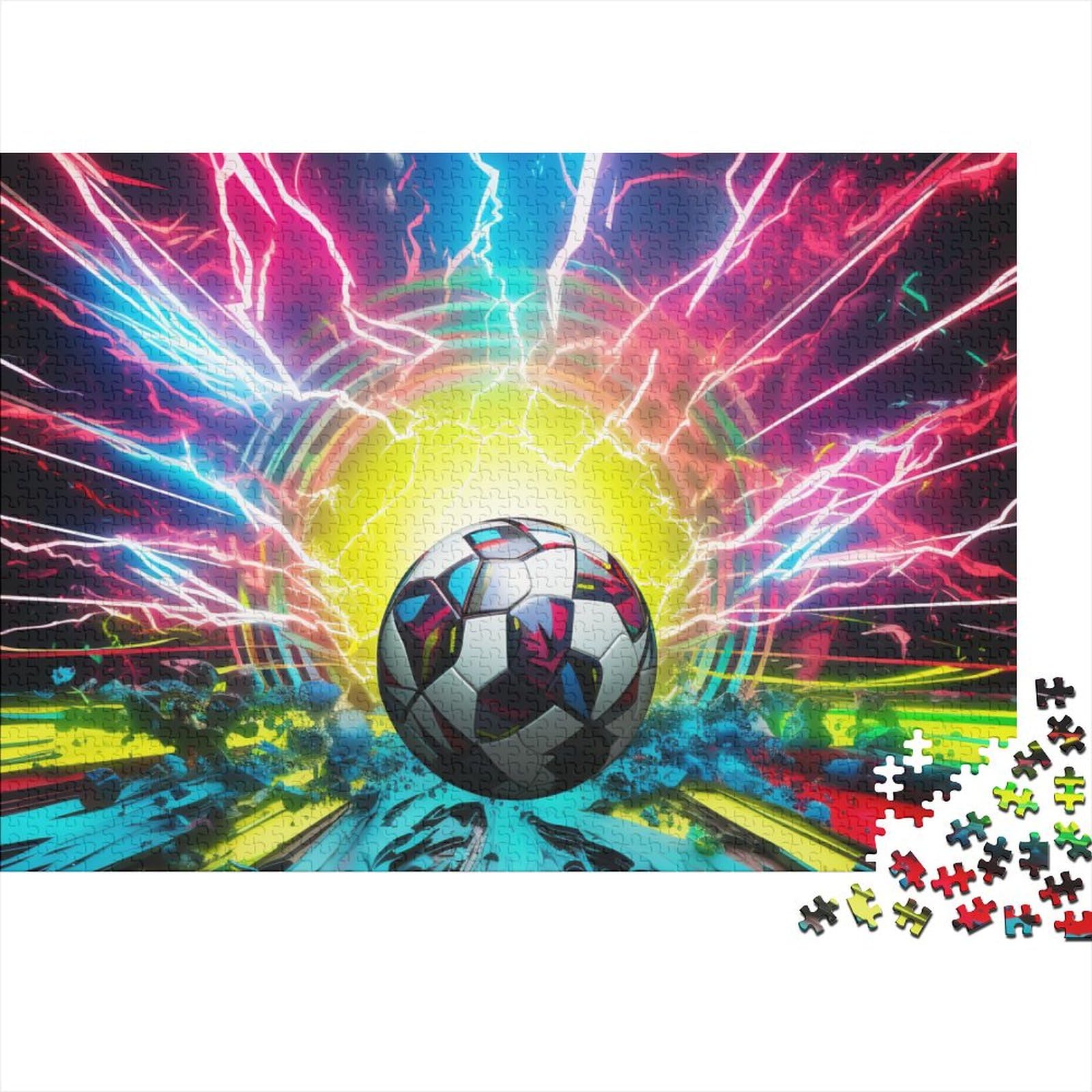 SANDUOHUA Fútbol Puzzle 500 Piezas para Adultos Partido de Fútbol 500 Puzzles Moderno DIY Decoracin del Hogar 500pcs (52x38cm)