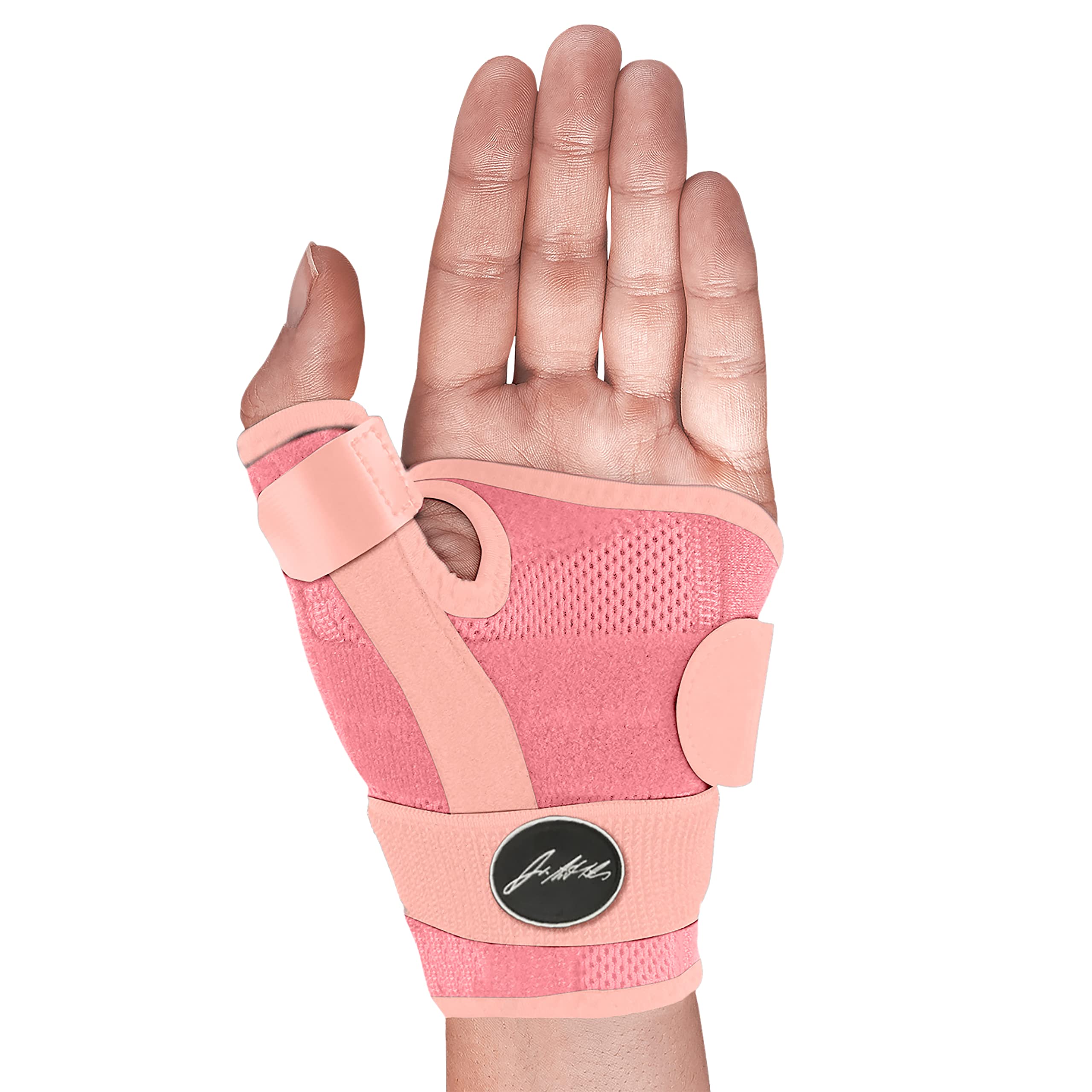 Dr. Arthritis Doctors Designed Wrist Bandage Thumb Brace Left / Right Wrist Support with Thumb Splint Stabilising Wrist Brace with Thumb Brace Single Pack Pink