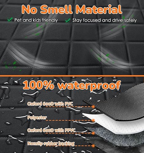 Miniatura 10 de URPOWER Funda de asiento de coche 6 en 1 para perro, funda de asiento de perro dividida 6040 para asiento trasero, 100% impermeable, hamaca de