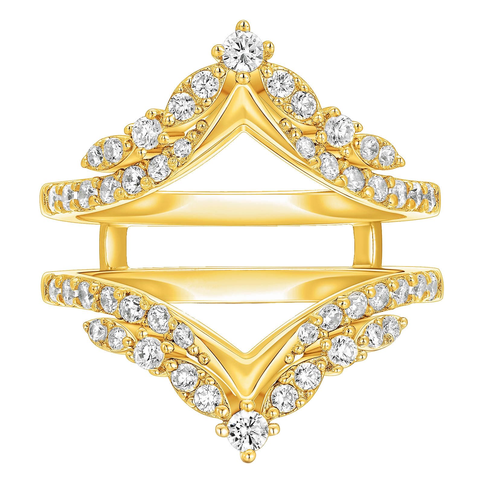 SHELOVES V-Shape Vintage Curved CZ Ring Enhancer