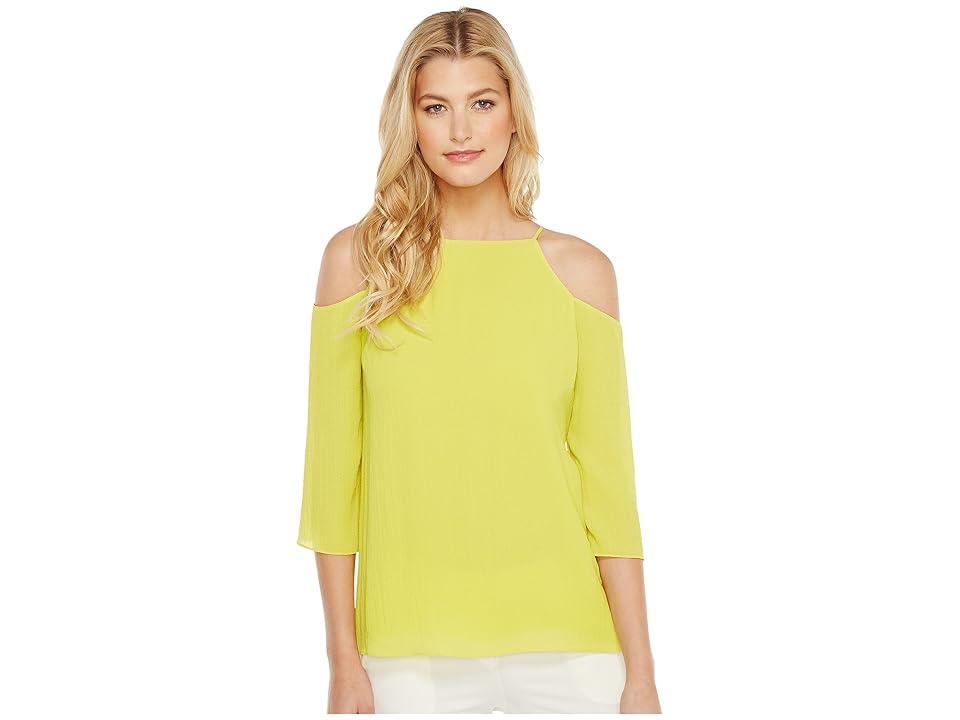

Ellen Tracy Cold Shoulder Blouse (Chartreuse) Women's Blouse, Yellow