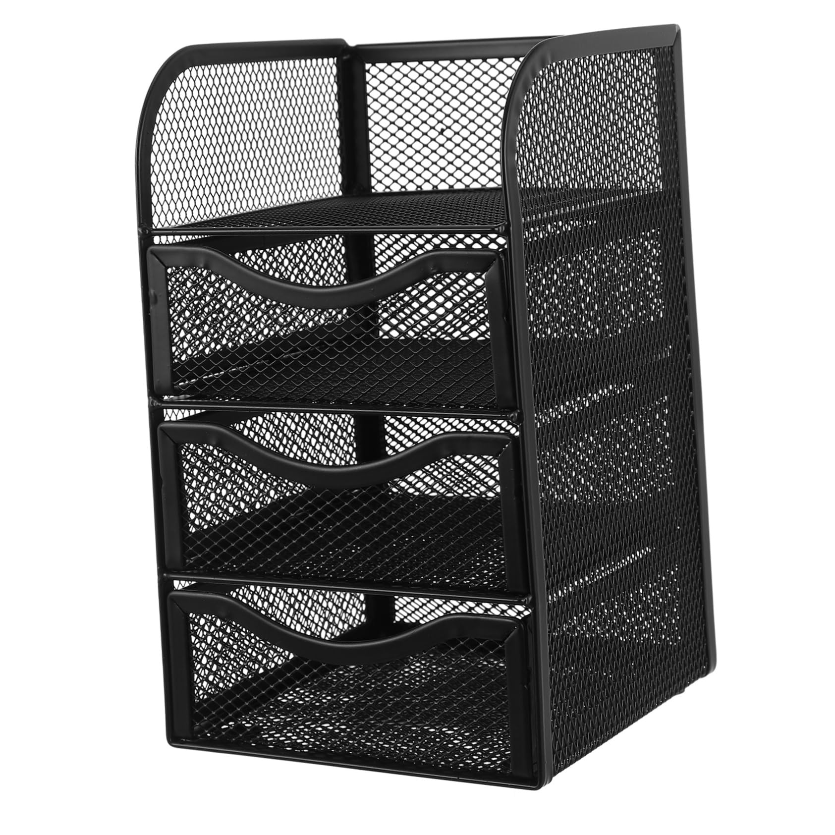VILLCASE Caja Estante de Almacenamiento organizadores de Escritorio envases de Maquillaje Estuche de papelería Multicapa contenedor de Almacenamiento de Oficina Malla cajonera