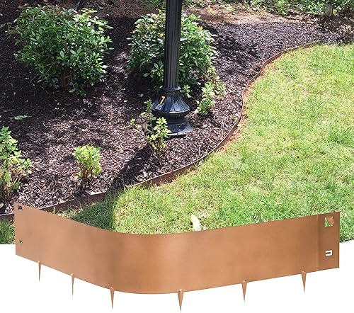 Miniatura 7 de Borde de acero para jardines, 4 pulgadas de alto, resistente para césped, sin excavar, para jardín, camino, patio, camas al aire libre, (16 pies en