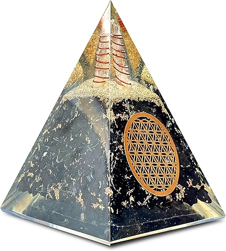 Orgone Pyramid  Black Tourmaline Orgonite Pyramid for Protection & Motivation  Healing Crystal Gemstone Pyramid  Orgone Pyramid Crystal - Handmade