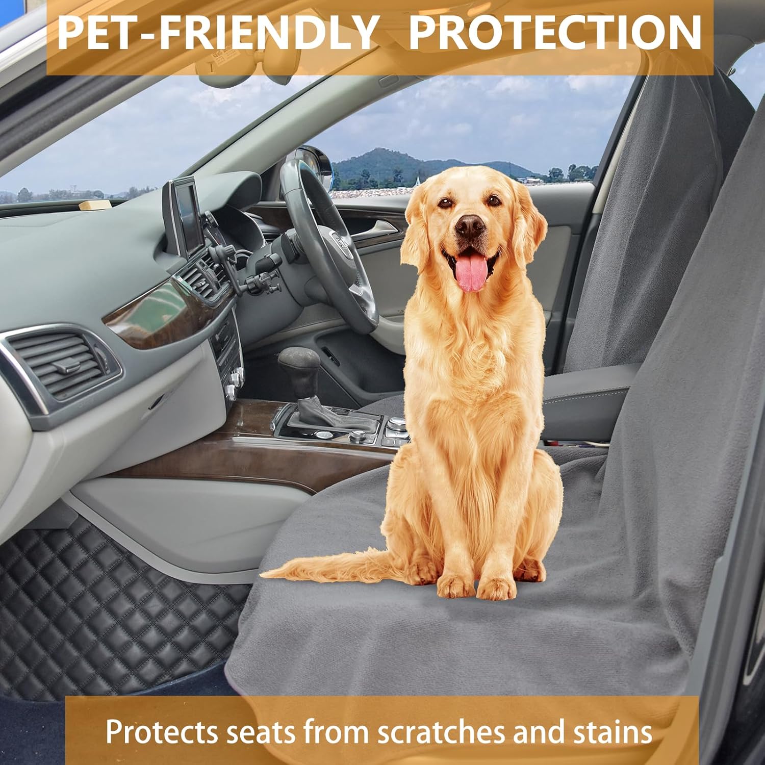 Towel Car Seat Covers - Super Absorbent Front Seat Protectors for Gym, Pets & Travel | Quick-Dry Towel Fabric | Universal Non-Slip Fit for Sedan, SUV, Truck (1 Pack Grey) - Image 6