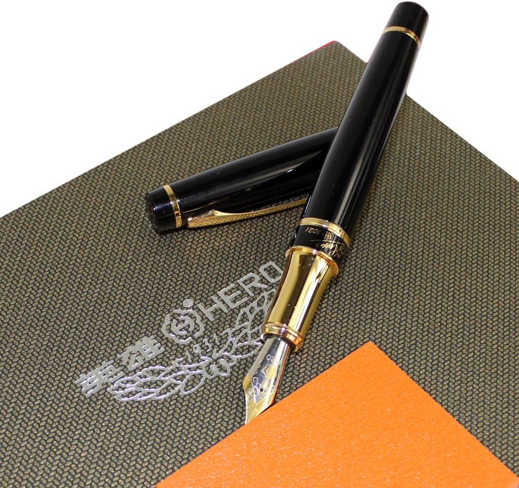 Gullor fashion 1021 black and golden clip fountain pen
