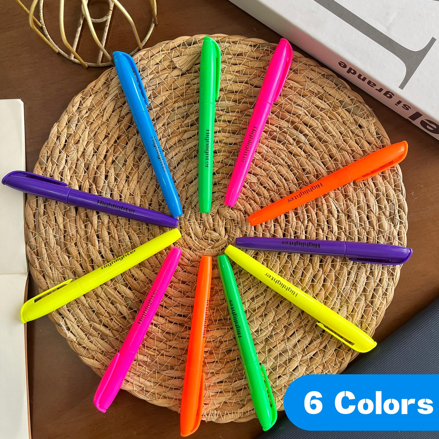 150 Stück Groß-Textmarker – mehrfarbige Textmarker in verschiedenen Neonfarben mit transparenten Hüllen, perfekte Textmarker, Klassenzimmer-Set für Schule, Büro und Studium