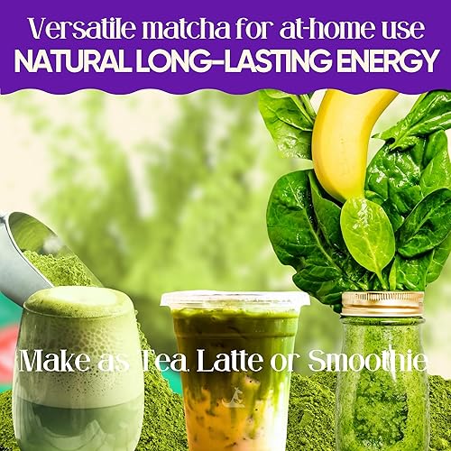 Miniatura 7 de Matcha de hongos 5.29 oz (25 porciones, 70 mg de cafeína, cero azúcar) con melena de león, Cordyceps, Reishi, Chaga  Adaptogénico, nootrópico,