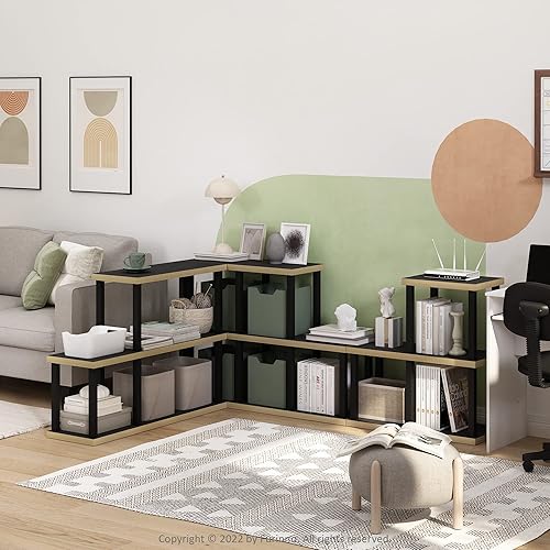 Miniatura 18 de Furinno Turn-N-Tube - Estante decorativo de exhibición sin herramientas, escalera de 3 niveles, blanco sólido/negro Blanco