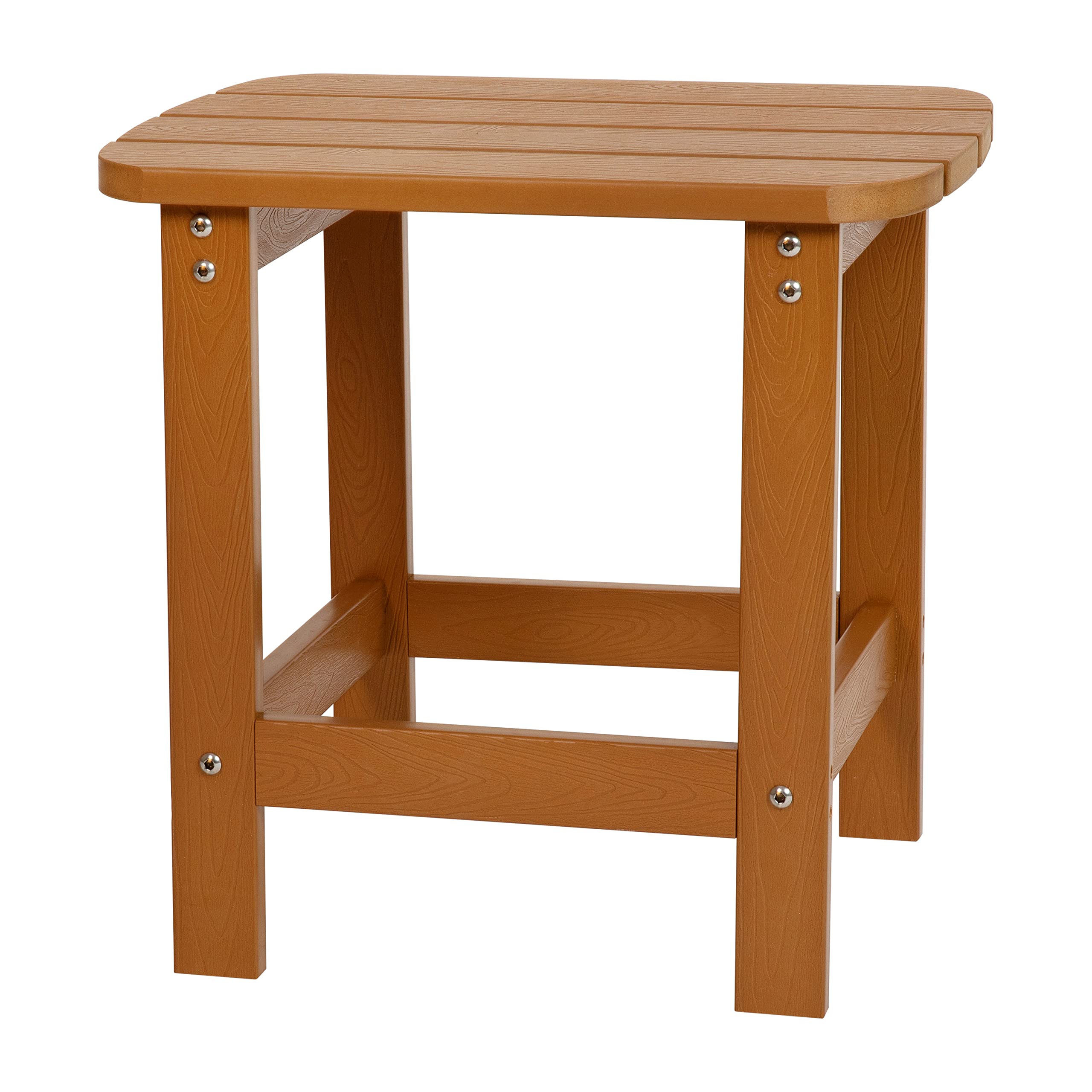 Flash FurnitureCharlestown Poly Resin Adirondack Side Table - Teak - All-Weather - Indoor/Outdoor