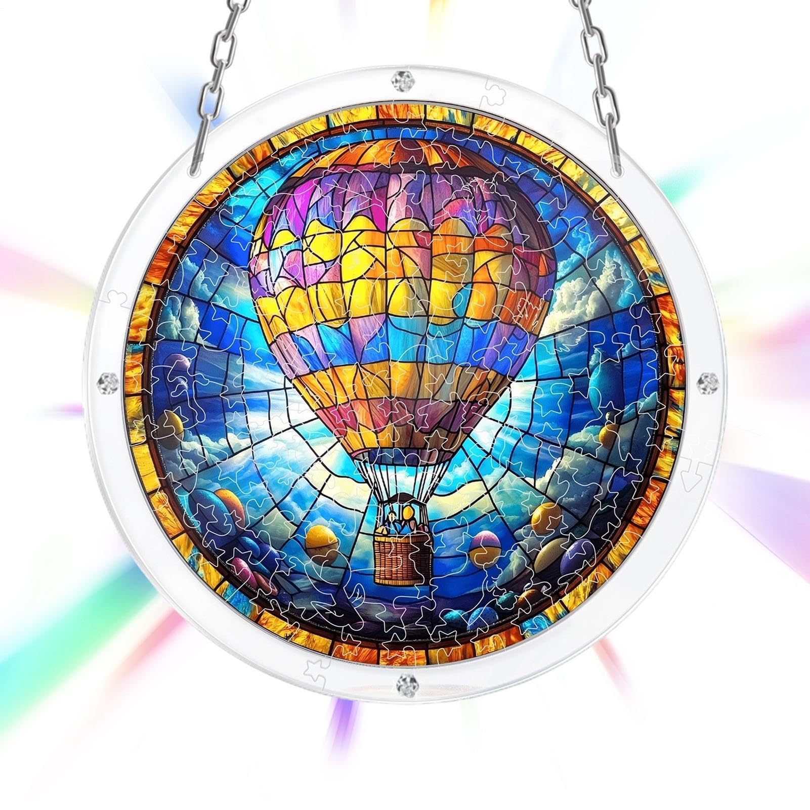 Letrero acrílico de globo aerostático para solucionar la falta de luz en paredes
