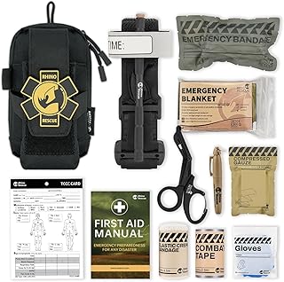 RHINO RESCUE EDC IFAK Kit de traumatisme Molle Tactical Sac de traumatisme pour le quotidien Noir