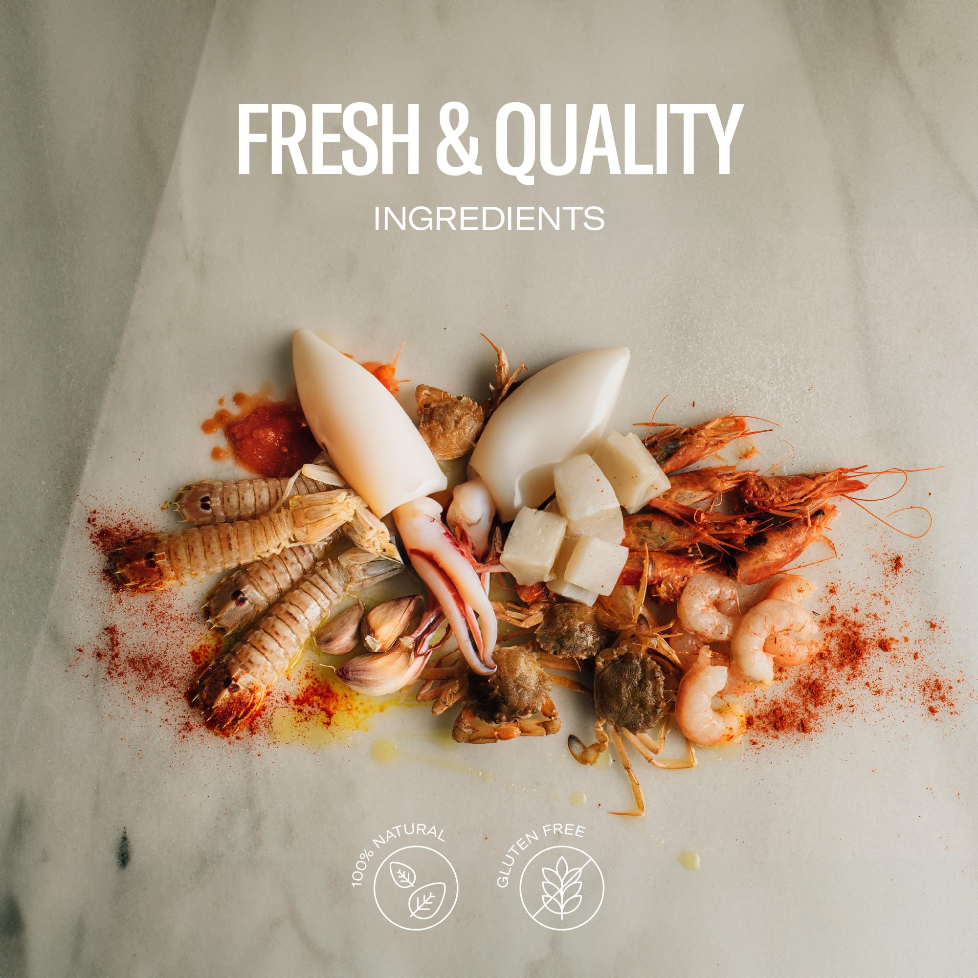 EL PAELLER - Préparé Fideuá | Inclut Bouillon de Fruits de Mer, Calmar, Encornet et Poupon | Ingrédients 100% Naturels | Pour 2 Personnes, Sans Conservateurs
