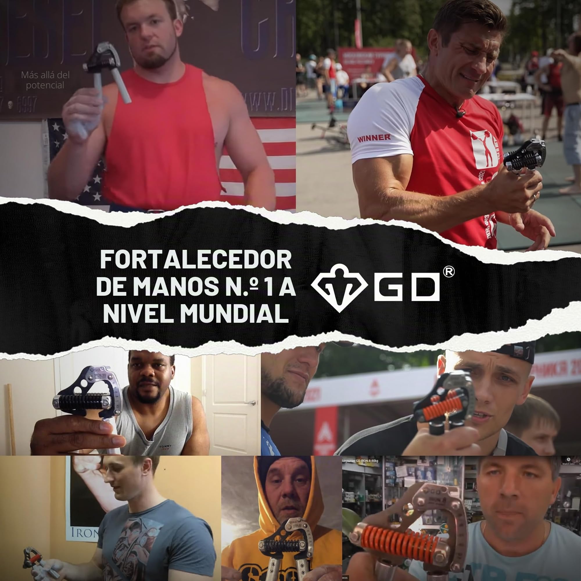 GD IRON GRIP - Juego de empuñaduras (entrenador de agarre de escalada en roca) Entrenador de fuerza de agarre ajustable, fortalecedor de agarre de mano, fortalecedor de muñeca para entrenamiento de