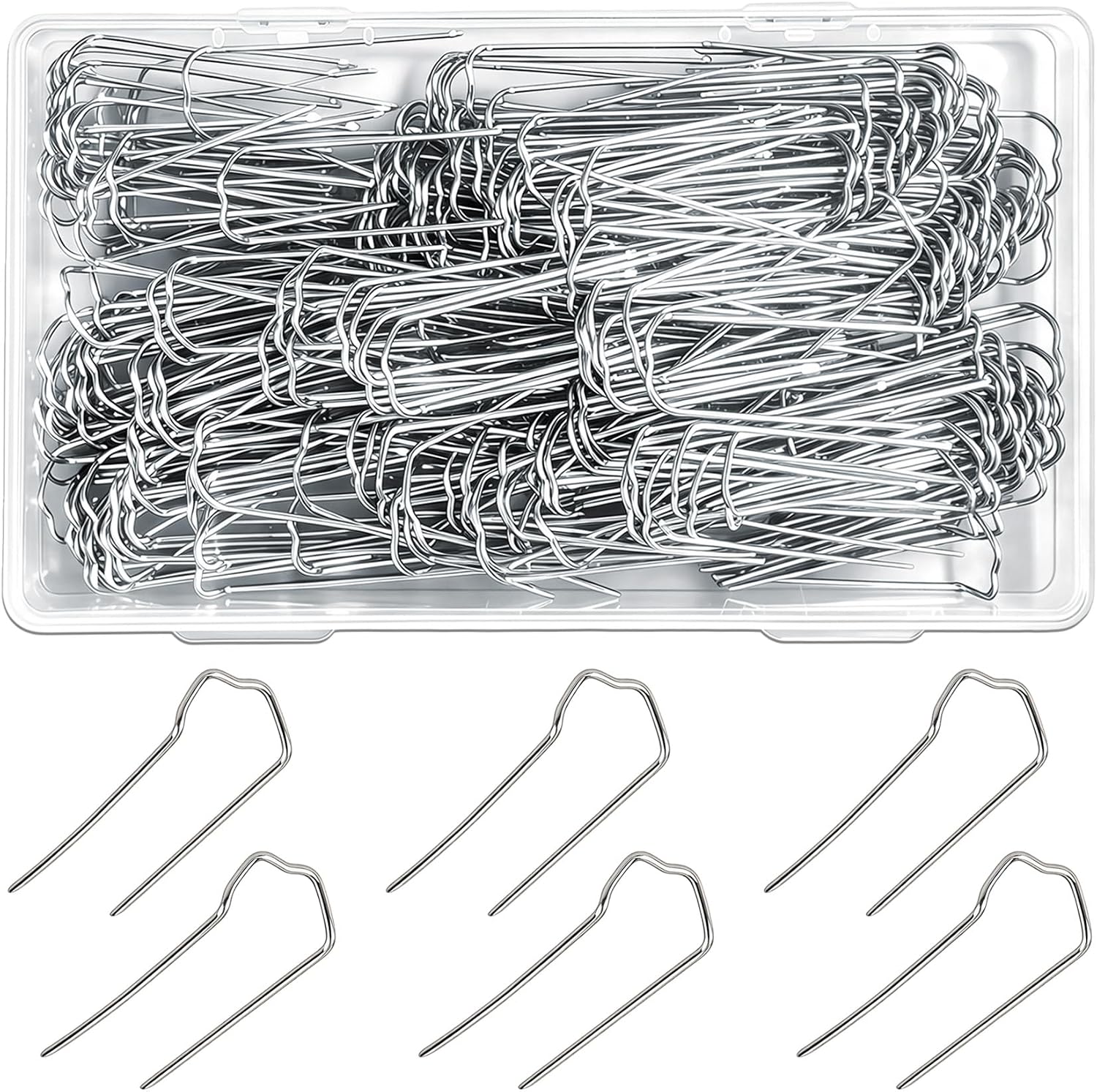 200 pcs Floral Pins,1.7 inch U Shaped Greening Pin with Storage Box