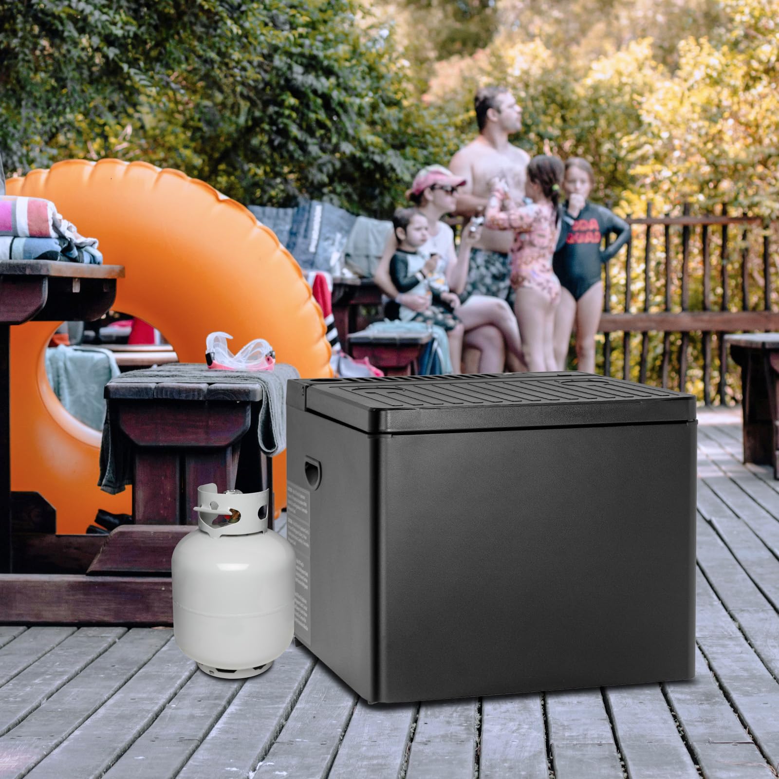 Smad Gas Kühlschrank 40L, Kühlschrank Gas 12V 230V, camping kühlbox, Nach Oben Öffnende Tür, Automatisches Abtauen, für Camping, Zuhause, Wohnwagen, Garage, Gite, Wohnmobil