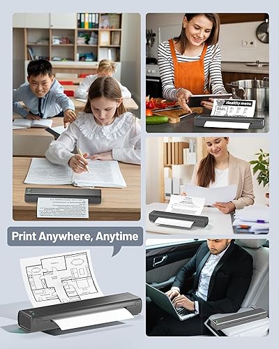 Miniatura 10 de Itari Impresora portátil inalámbrica para viajes, impresora térmica sin tinta con funda, compatible con letras de EE. UU. de 8.5 x 11 pulgadas,