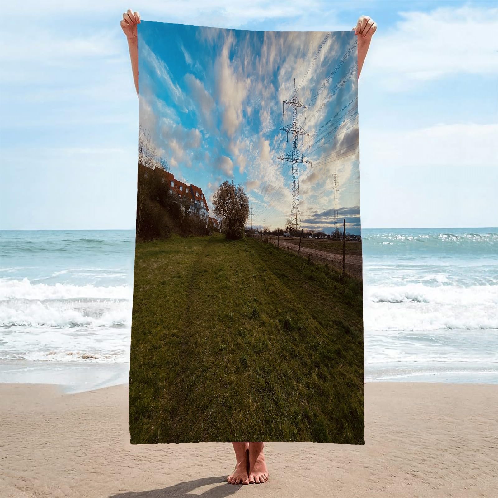 Toalla Playa Verde Toallas Playa Grande Microfibra Anti Arena Pastar Playa Toallas para NiñA NiñO Adulto Piscina Toalha de Praia Mujer Hombre 100x200cm