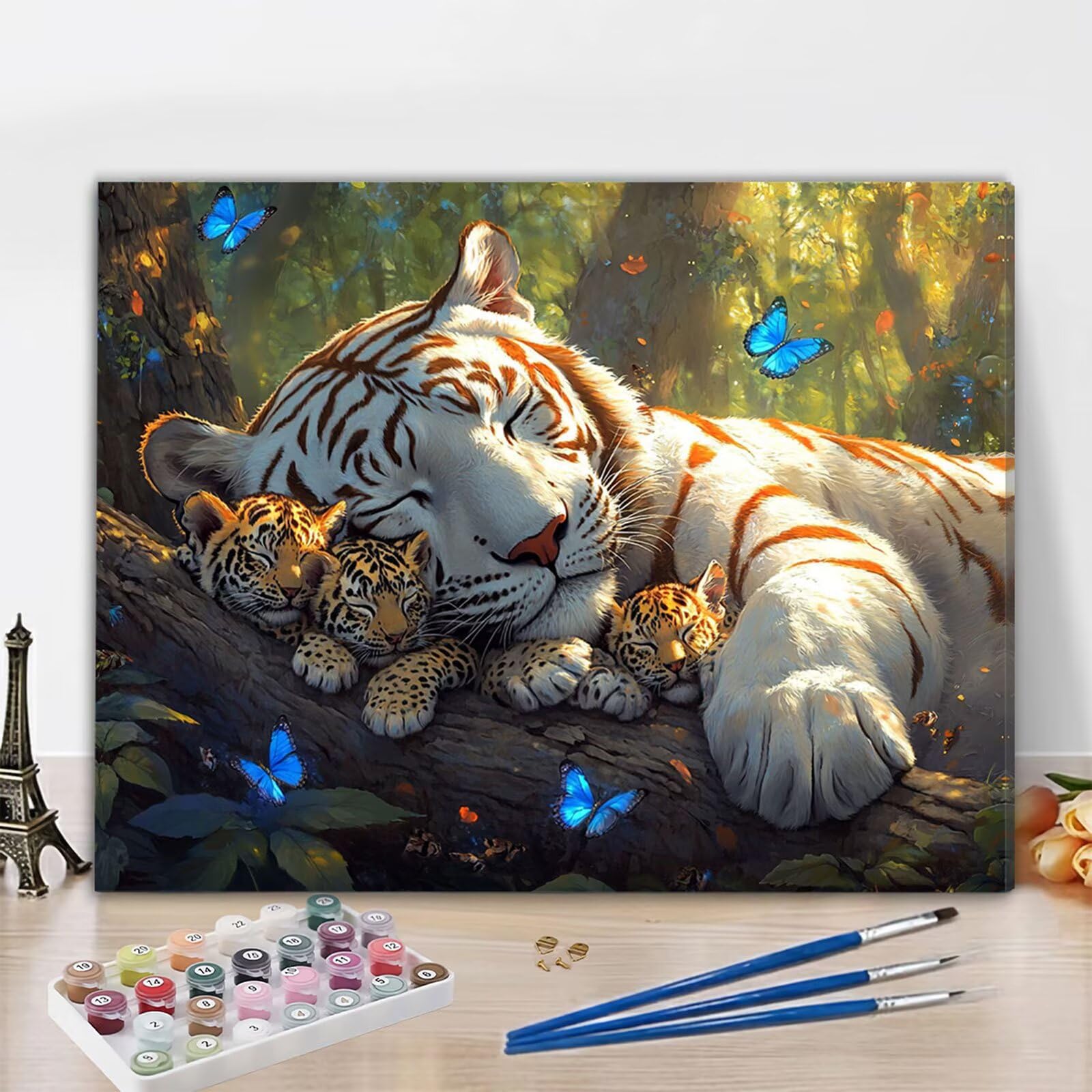 Tiger Paint by Numbers for Adults, Animals Painting by Numbers 20x24in, Hobbies for Adults Women DIY Acrylic Painting Kits on Canvas, Arts and Crafts Gift for Home Wall Decor, (Unframed) Y3-392