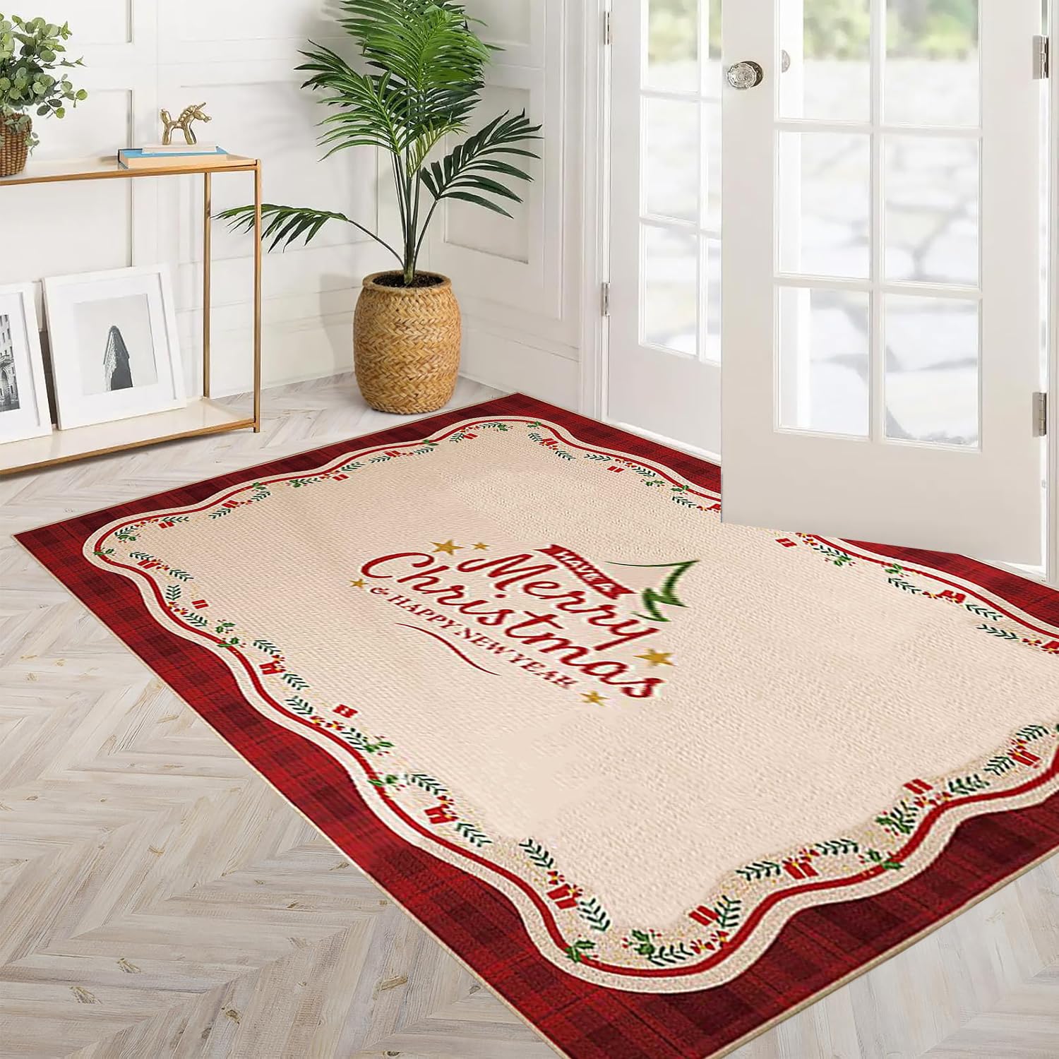 Alfombras Salon Modernas de Navidad,Alfombras Comedor Decorativa de Navidad,Alfombra Cocina Lavable Navideñas,Alfombras Entrada Casa Interior,Alfombras Grandes Antideslizante Navidad,80x160cm
