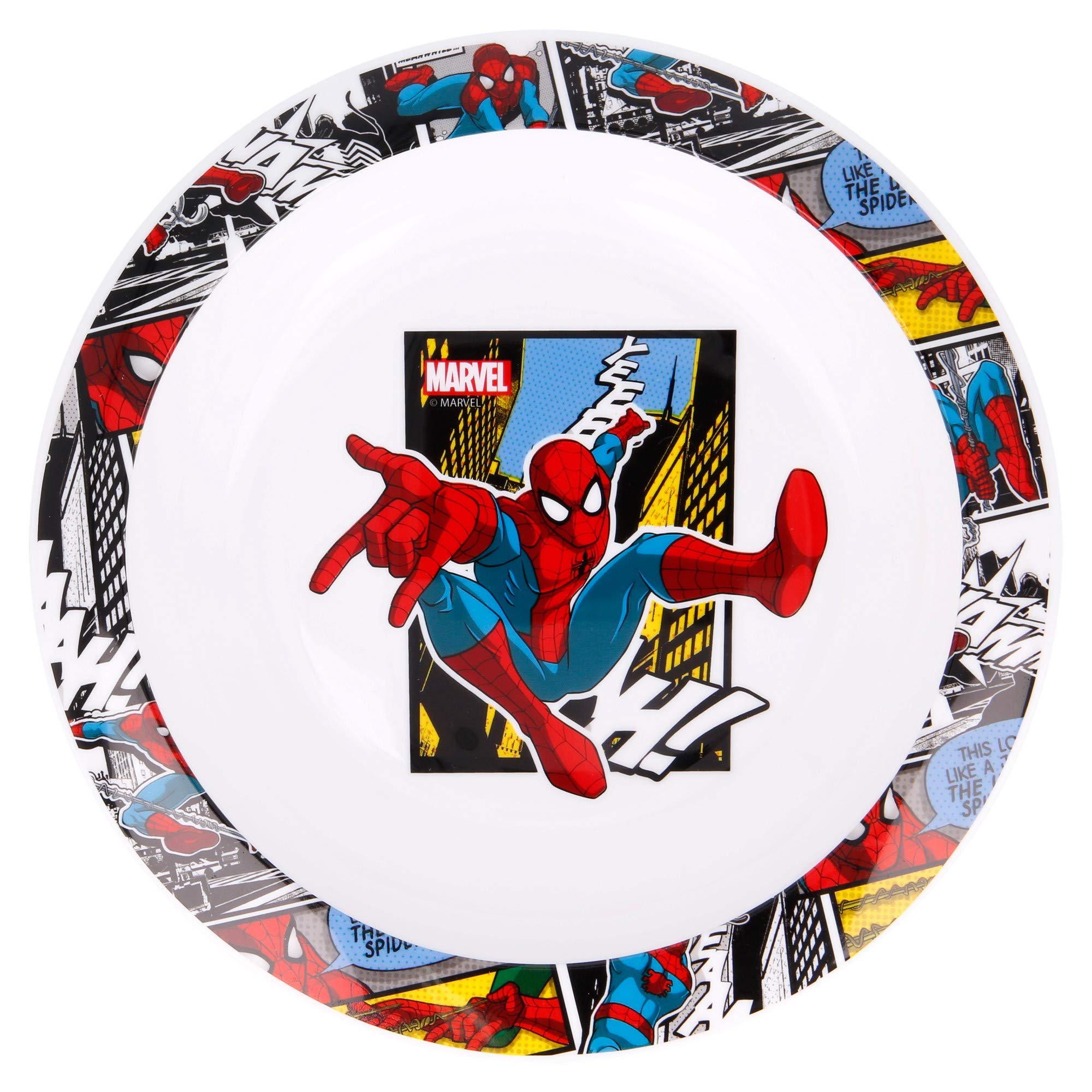 Piatto Piano Avengers In Plastica – Resistente Agli Urti, 21.5 Cm, BPA Free, Con Iron Man, Hulk E Captain America