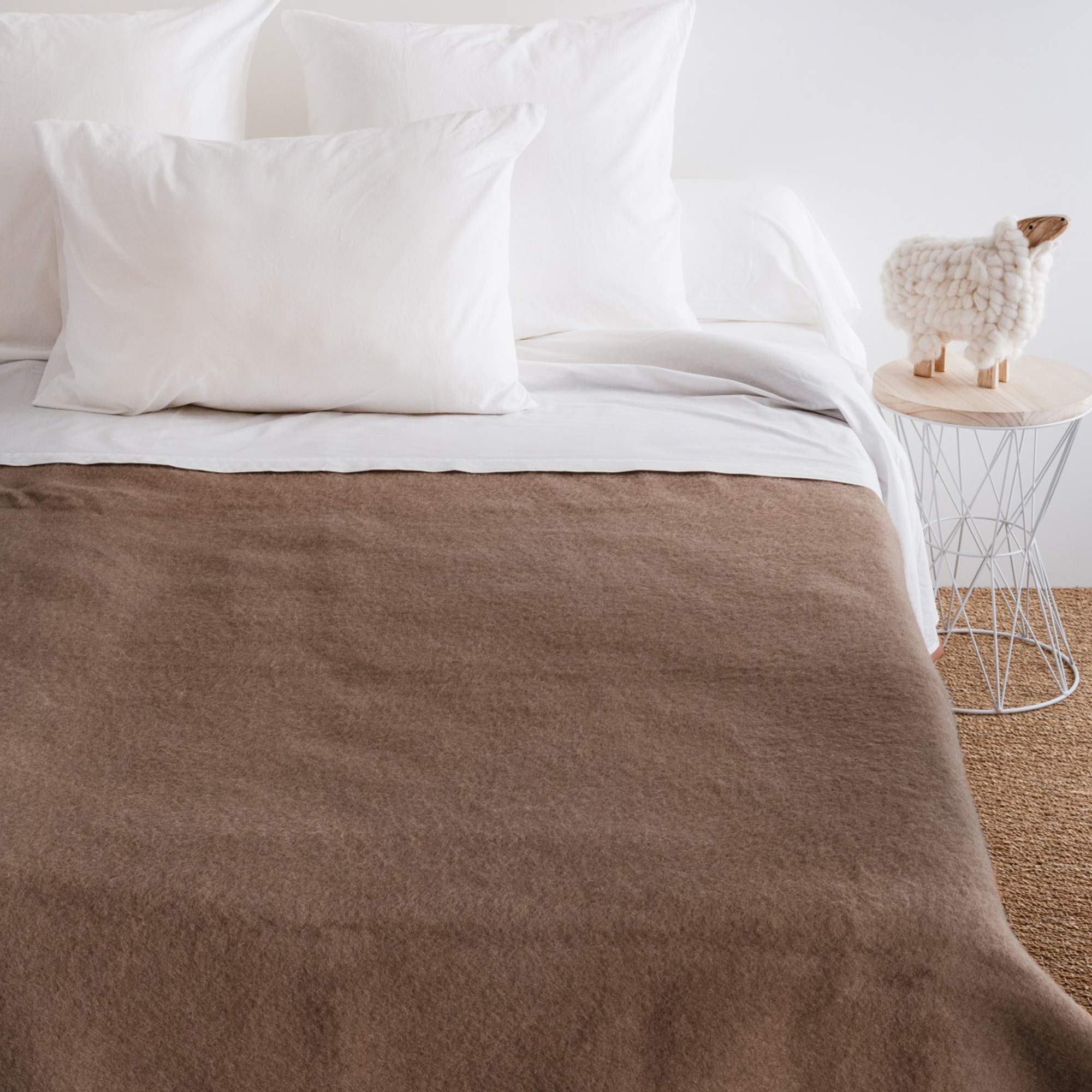 Linnea Woolmark Pure Wełna Koc 500g/m² Volta 180x240 cm Brązowy Chamois